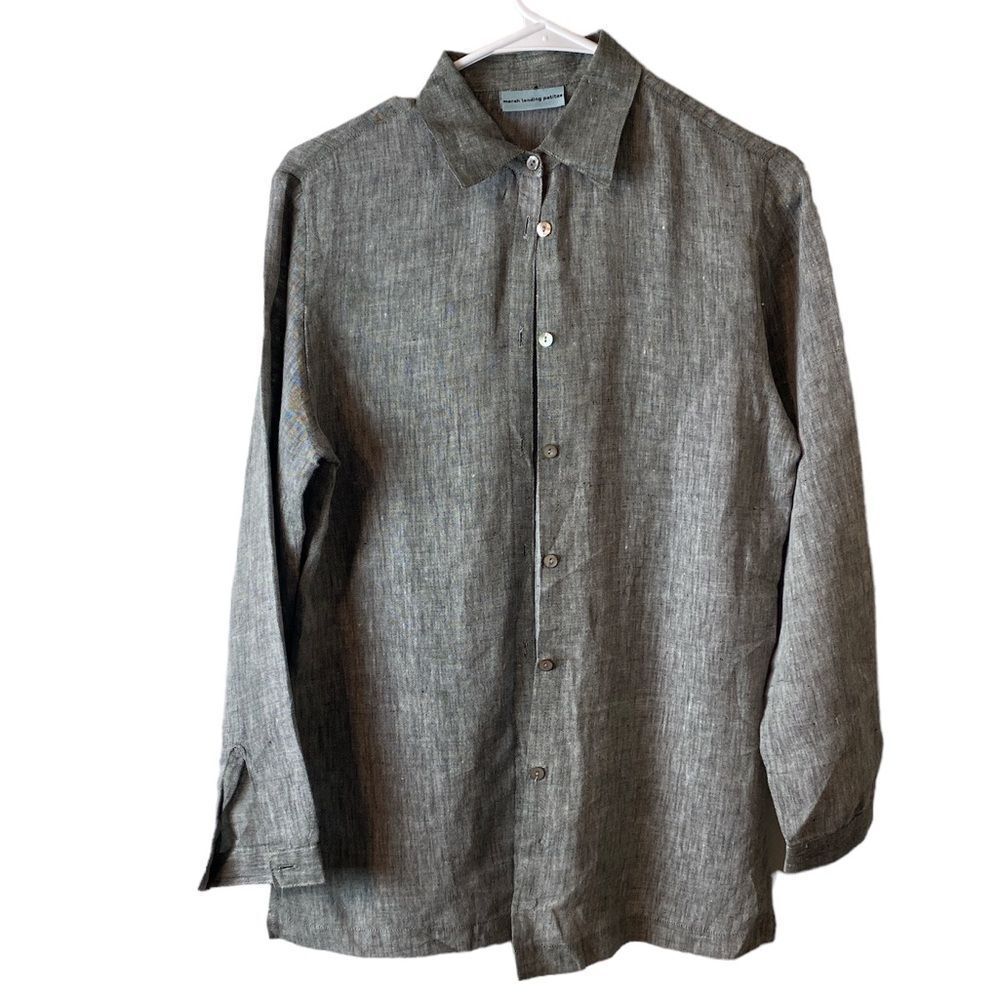 Marsh Landing Gray Button Down Shirt